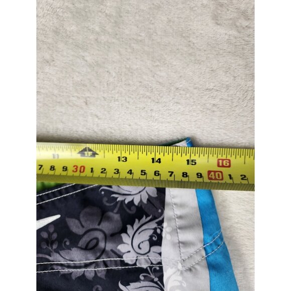 Men's Speedo Board Shorts Swim Trunks Blue Floral Men's Side Pockets Size 32 - Picture 12 of 14